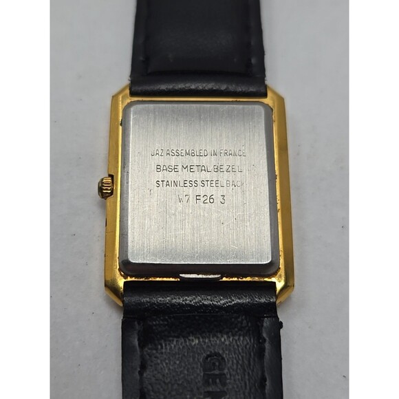 Vintage Jaz Paris Womens Tank Quartz Watch Gold Tone Stripe Dial New Battery - Picture 12 of 12